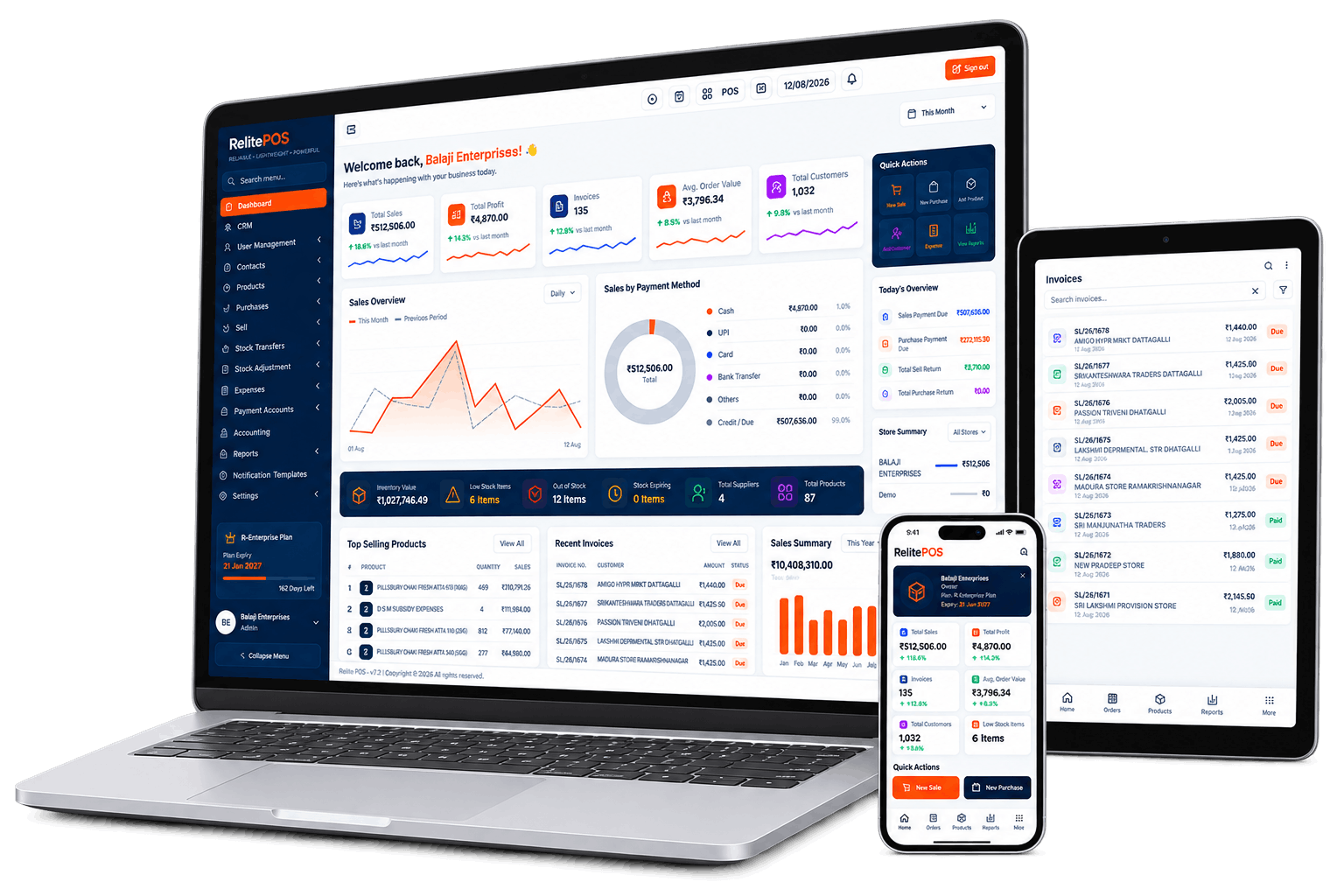 RelitePOS on point of sale, tablet and mobile devices